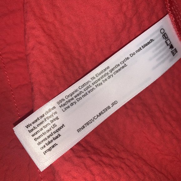 Eileen Fisher Mandarin Collar Jacket Top Blouse Orange Organic Cotton NWT - Picture 10 of 12